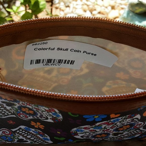 Day of the Dead Dias de los Muertos Sugar Skull Keychain Coin Purse - Picture 3 of 3